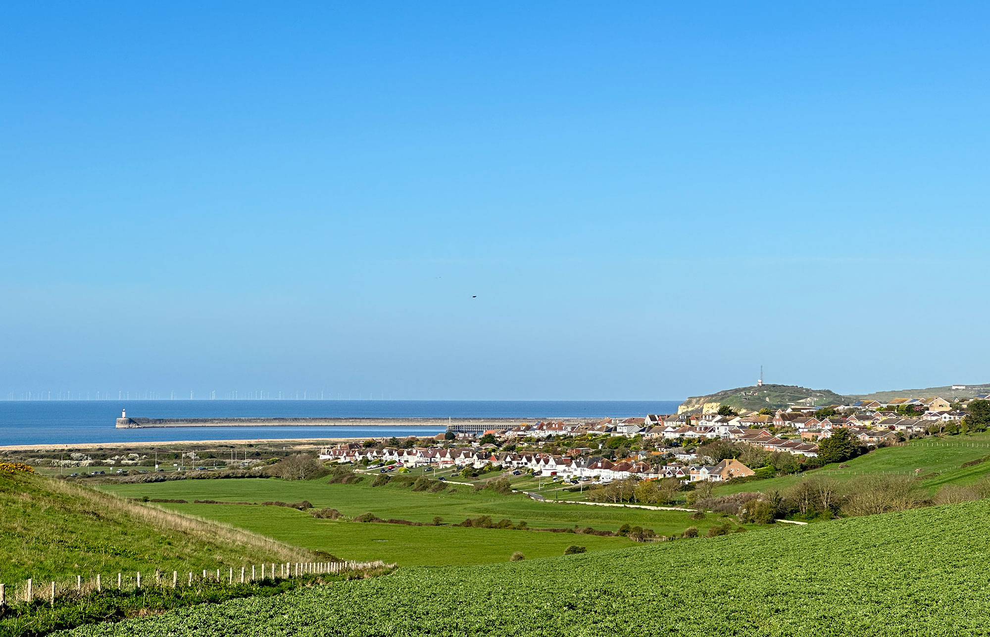 View across to Newhaven Breakwater